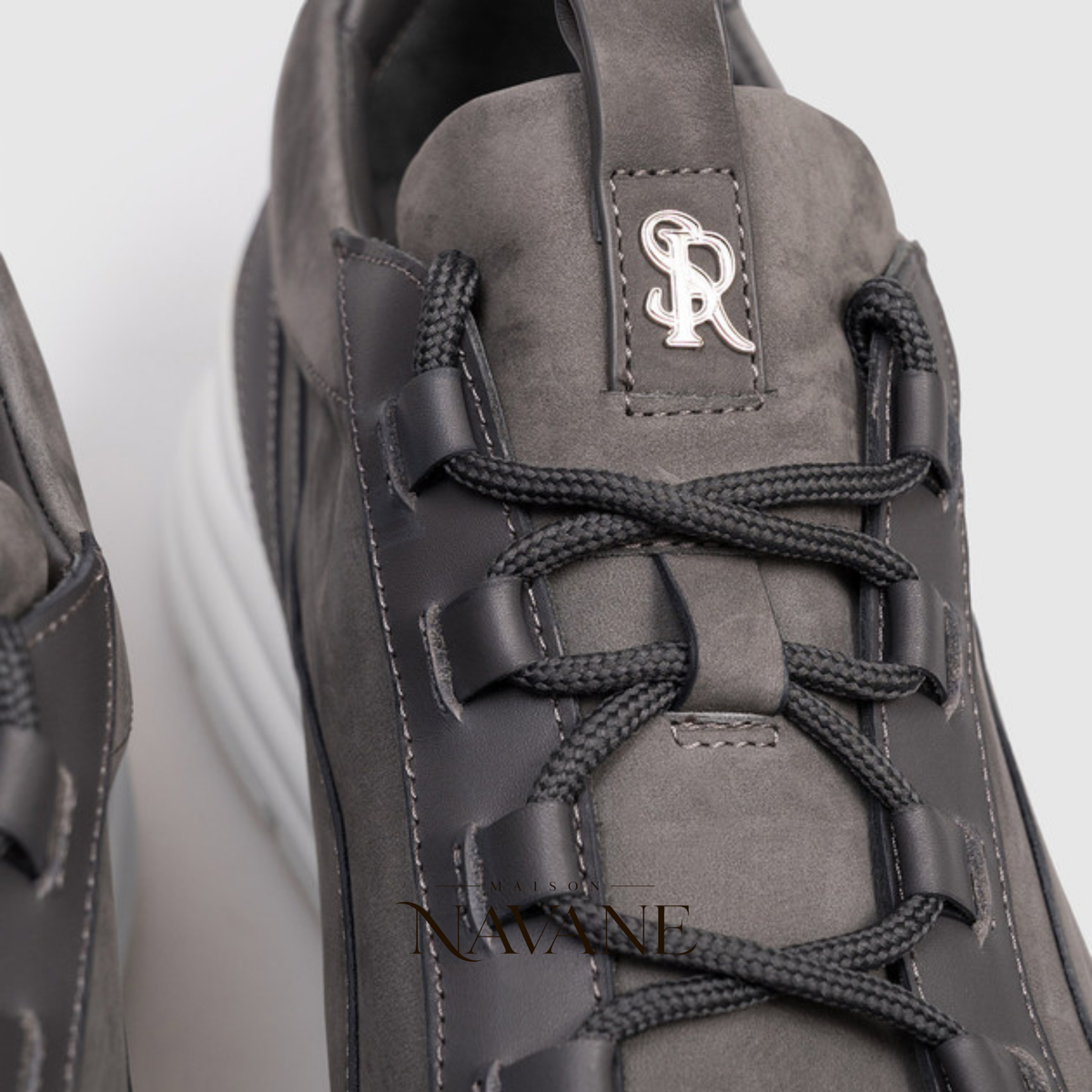 S.R LA SNEAKER RUNNER — VEAU VELOURS & CUIR MAT